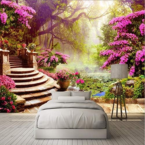 XLMING Garten-Wald-Landschaft 3D Tapeten Home Esszimmer Sofa Schlafzimmer Wohnzimmer TV Hintergrund-300cm×210cm