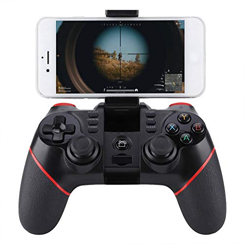 Kabelloses Gamepad, Bluetooth Wireless Handy Gamepad Gaming Controller mit Halterung einstellbar für Smartphone/Tablet/Smart TV, Set-Top-Box/PC/PS3