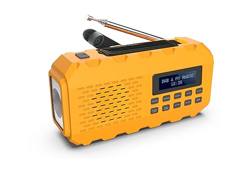 NEWTRO MULTIFUNKTIONS-KURBELRADIO DAB+/DAB/FM - MULTIFUNKTIONALES DIGITALRADIO MIT Taschenlampe, LESELICHT, SOLARPANEL, POWERBANK, KURBEL, SOS-Alarm