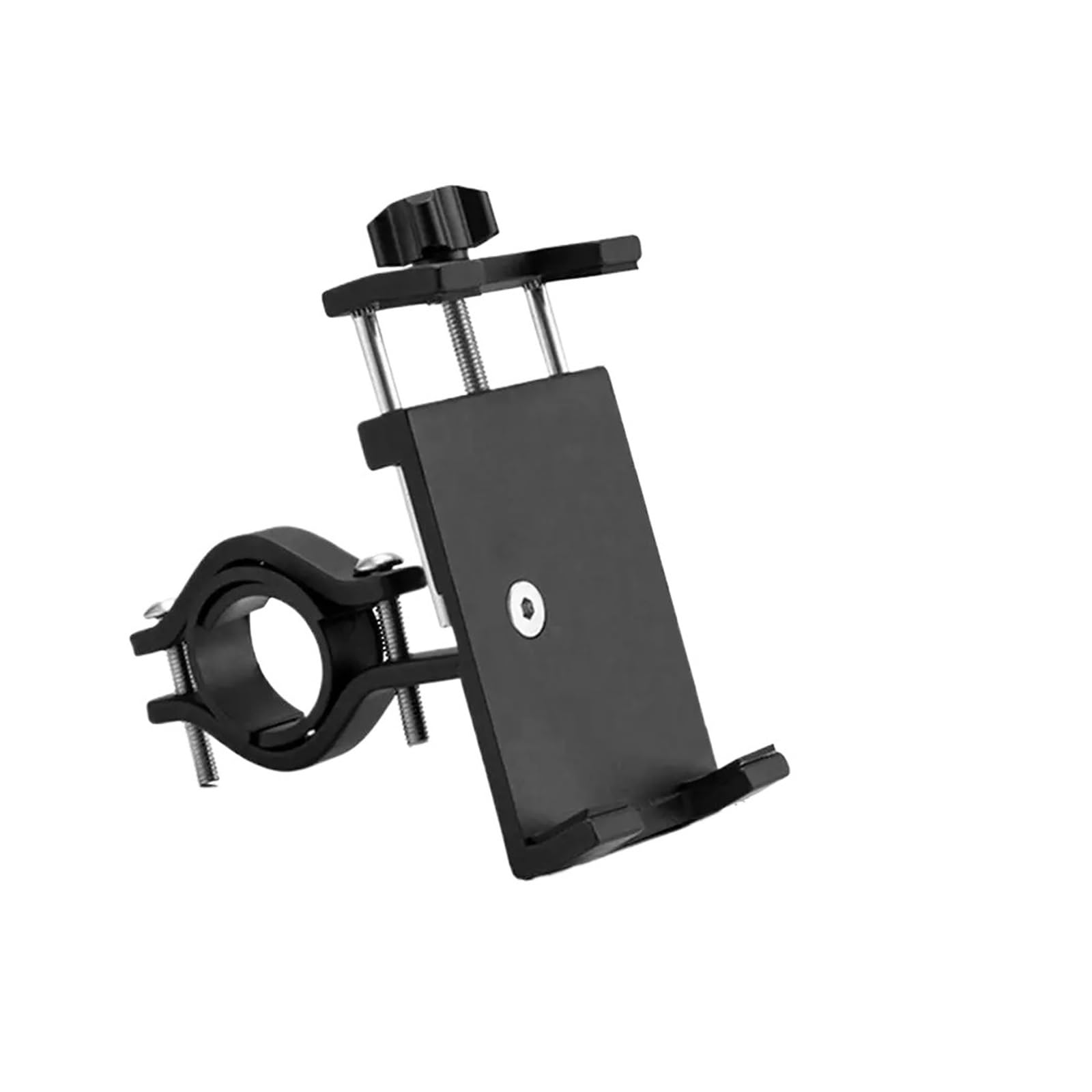 Handyhalterung Motorrad Telefonhalter Aus Aluminiumlegierung rutschfeste Halterung GPS-Clip Universeller Telefonständer Für Motorrad-Handy Handyhalter Fahrrad(Black)