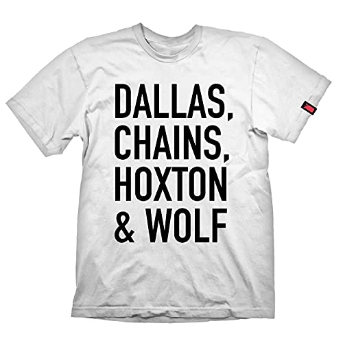 Payday 2 T-Shirt "Dallas Chains Hoxton & Wolf" White Size XL