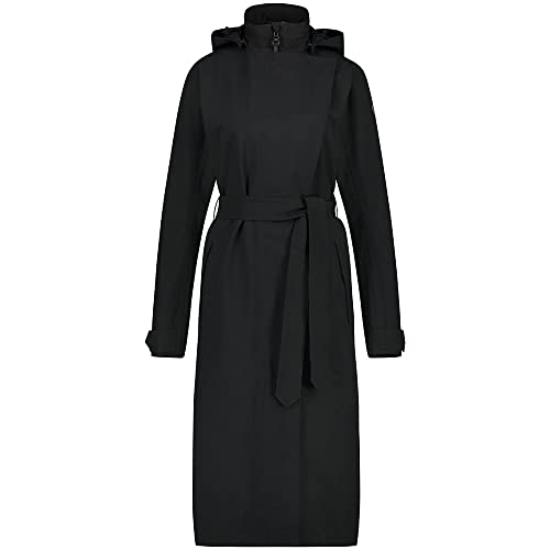 AGU Trench Coat Long Regenjacke Urban Outdoor Damen All Black L