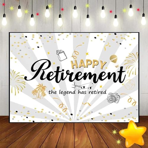 Happy Retirement Party Königsblau Gold Glitzer Rente Hintergrund Foto Dekoration Kust Geburtstag Hintergrund Fotografie Kulissen 210X150cm