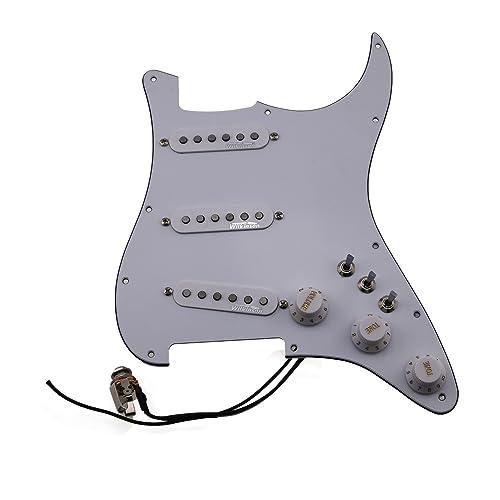 SSS Ainico 5 Single Coil Pickups Loaded Prewired Schlagbrett-Set Für ST-E-Gitarre (Color : White)