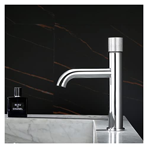 Pinsel Gold Becken Wasserhahn Badezimmer Einhebel Warmen und Kalten Waschbecken Mischbatterie Wasserhahn Massivem Messing Becken Toilette Wasserhahn(Chrome Short)