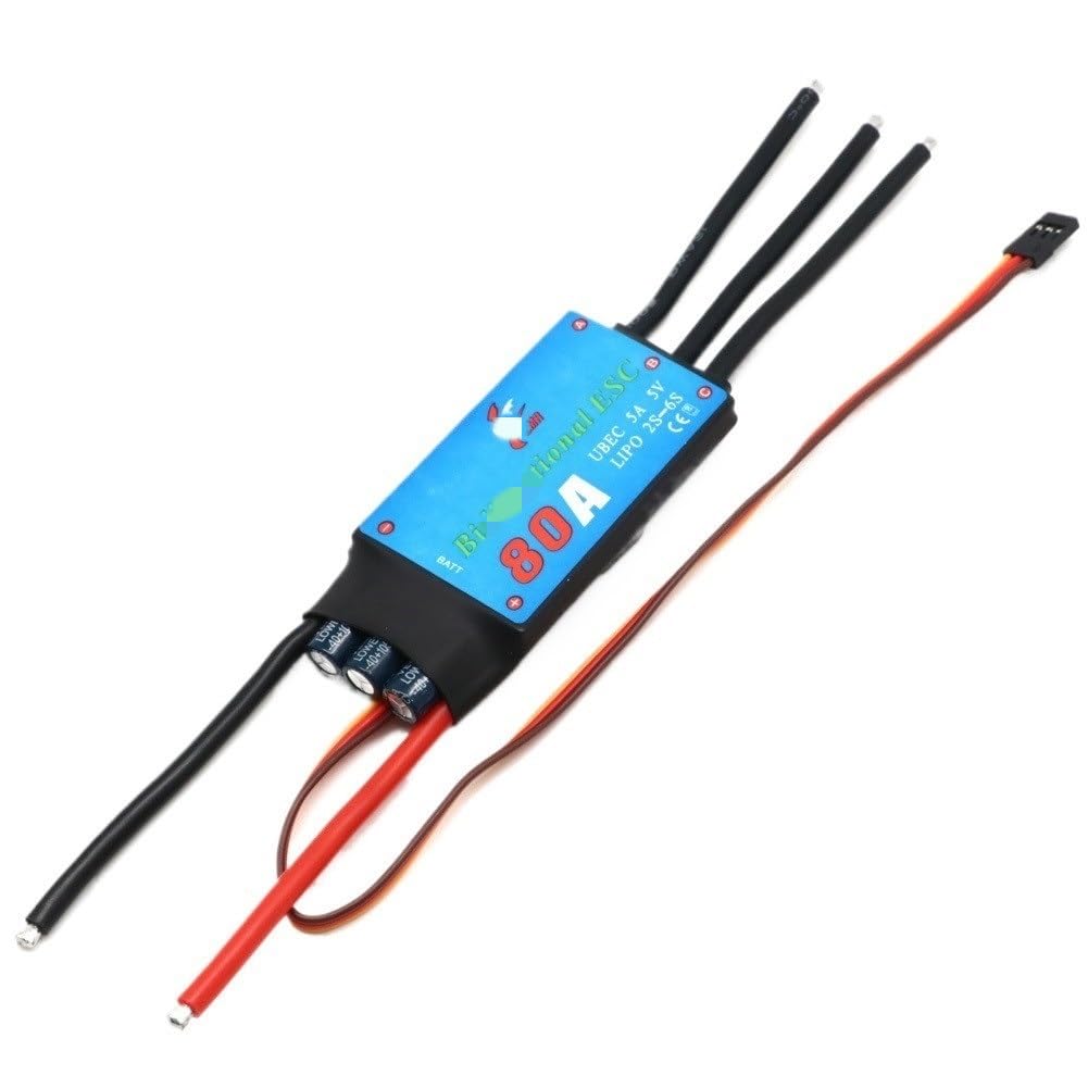 LSFWJP for ZMR for Bidirektionale 12A/20A/30A/40A/50A/60A/80A for Bidirektionale Bürstenlosen ESC for Fernbedienung Auto Pneumatische Unterwasser Propeller (Color : 80A (2-6S))