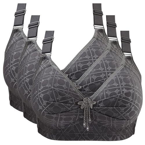 CSHE 3er Pack Sport BH Damen ohne Bügel Push Up Bra Klassische Große Brüste Starker Halt Stretch Dessous Weich Bequem Atmungsaktiv Bralette Minimizer BH Women Sport BHS für Alltag