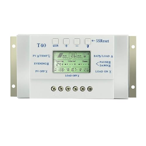 Solarregler, 20A 30A 40A 12V/24V Auto MPPT LCD Display Solar Ladegerät Controller for Beleuchtung System Solar Panel batterie Regler T20 T30 T40(30A)