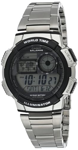 Casio Herren Digital Quarz Uhr mit Edelstahl Armband AE-1000WD-1A