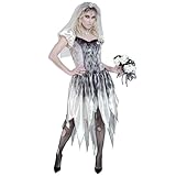 W WIDMANN MILANO Party Fashion - Kostüm Geisterbraut, Kleid mit Schleier, Gespenst, Zombie, Halloween Verkleidung