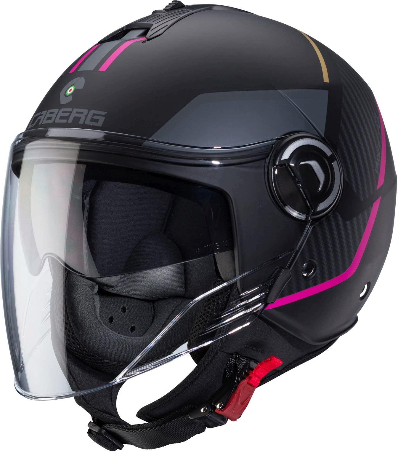 Caberg Riviera V4 X Geo Jethelm (Black Matt/Pink,S (55/56))