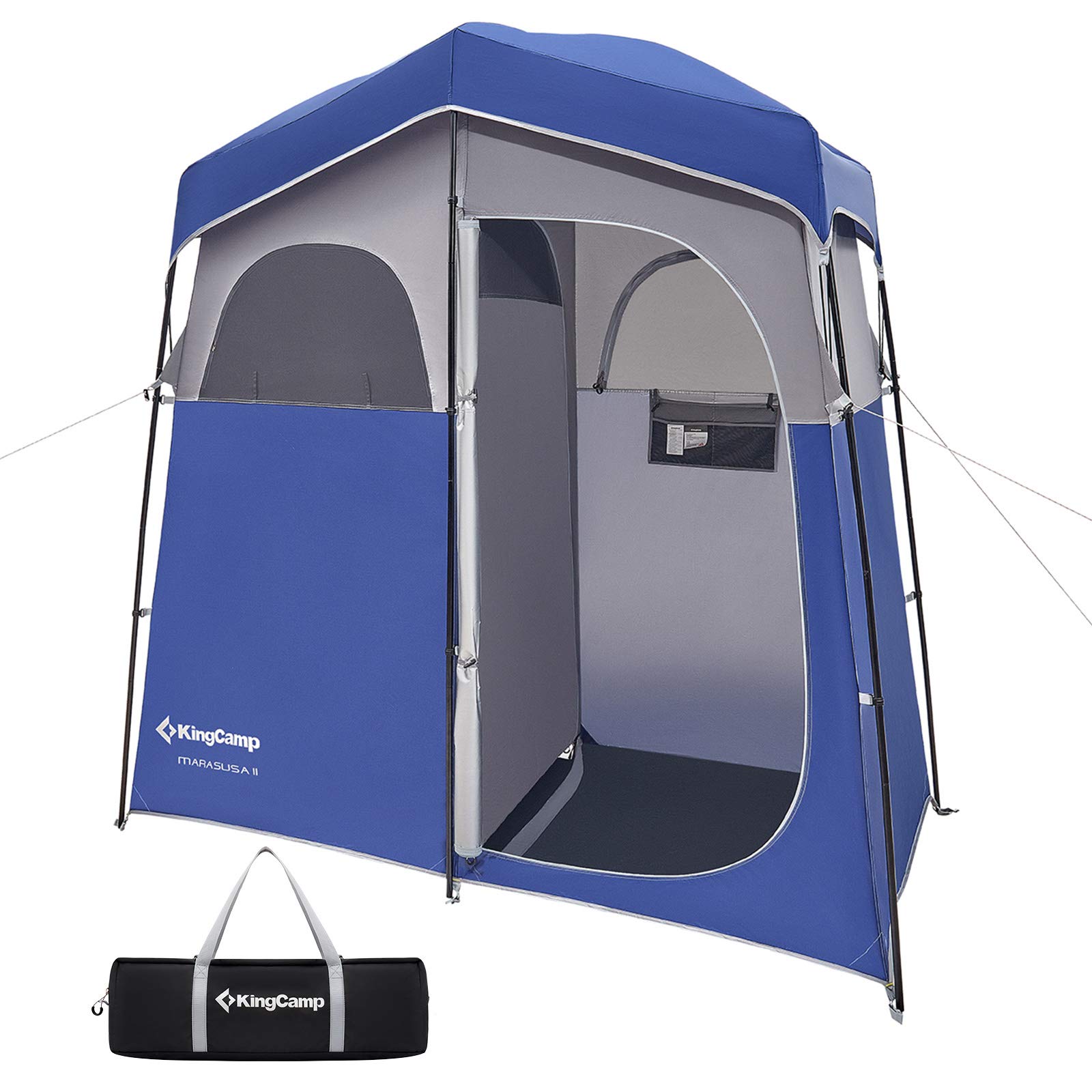 KingCamp Campingzelt, Duschschutz, Blau-Grau, 3.8× 41.7× 82.6"