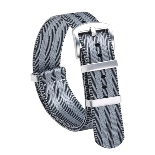 THBGTCNQ 18 mm, 20 mm, 22 mm, Nylon-Uhrenarmband for traditionelle Uhren, sportliches wasserdichtes Armband, Schnellwechsel-Uhrenzubehör(Grey Black,22mm)