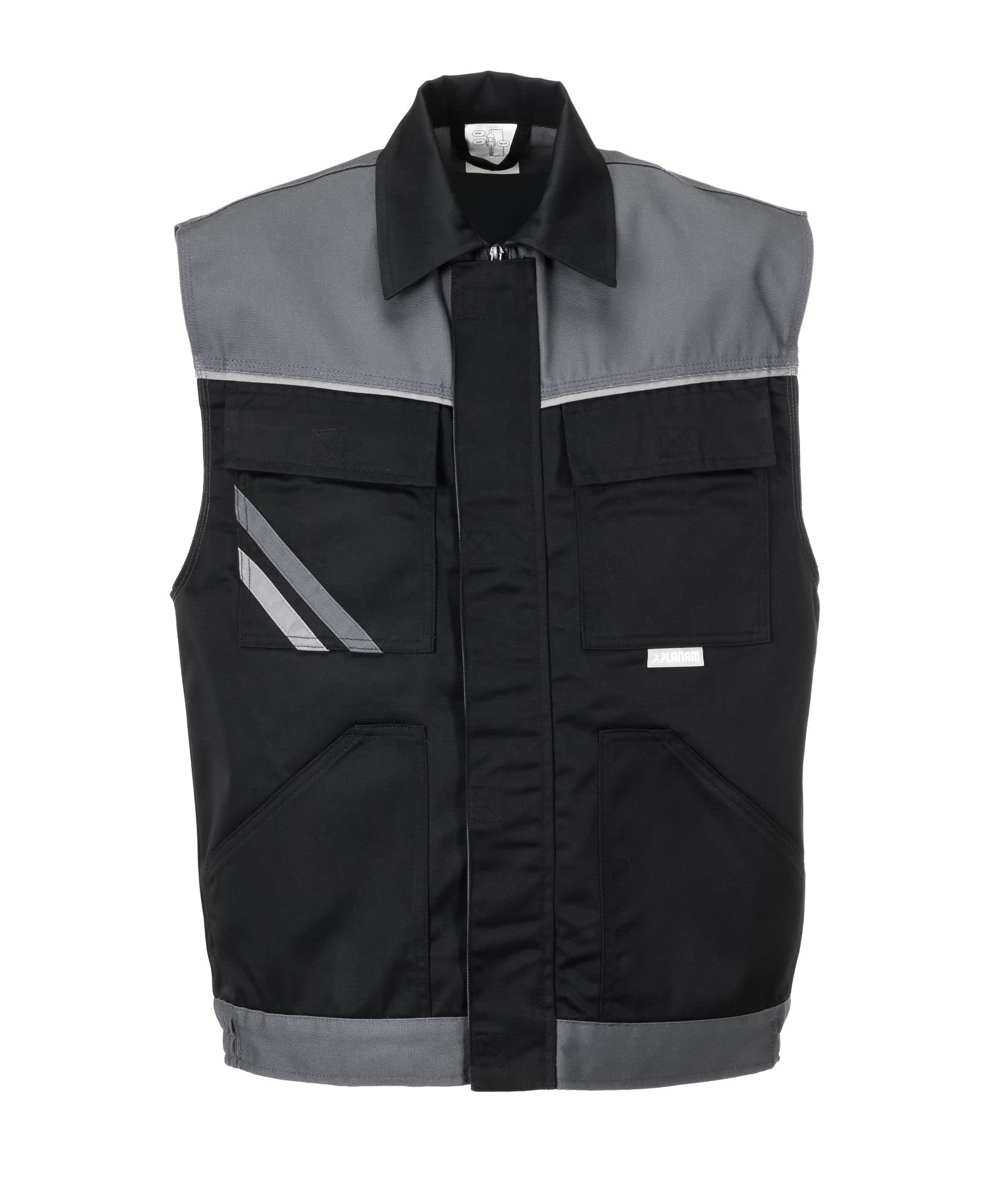 Planam Highline Herren Weste schwarz schiefer zink Modell 2713 Größe 4XL