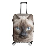 CSGJMYGS Reisegepäckabdeckung, elastisch, waschbar, modisch, kratzfest, schöne siamesische Katze, Koffer-Schutz, passend für 45,7 - 81,3 cm Gepäck, Style-3, L