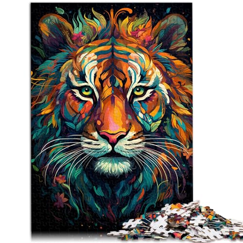 Puzzles als Geschenke Wildes Gemälde exotischer Tiger 1000 Puzzles für Erwachsene 1000 Teile Holzpuzzle Heimdekoration Puzzles 1000 Teile (50 x 75 cm)