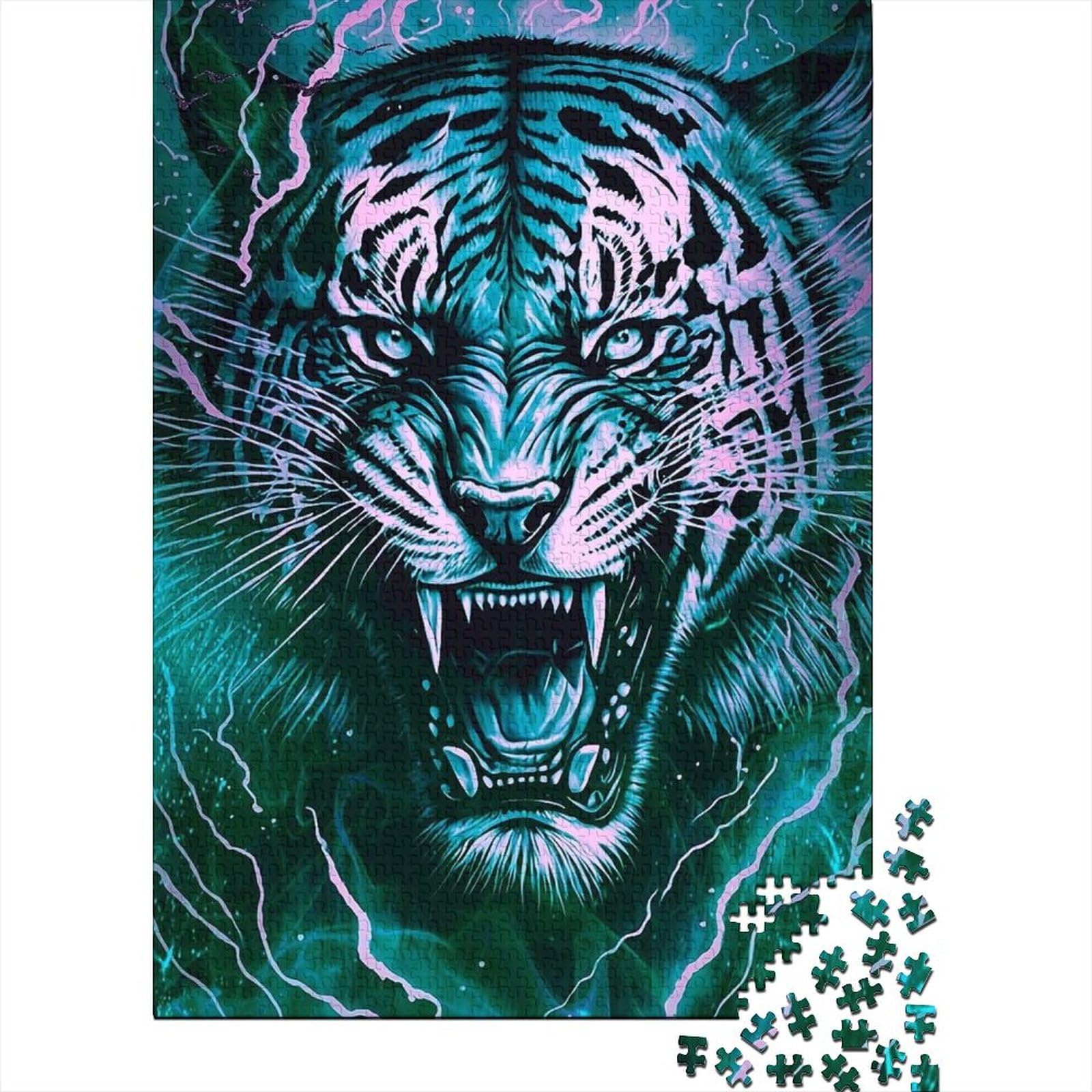 500 Teile für Erwachsene, schwierige Puzzles, Tiger für Erwachsene, 500 Teile Puzzlespiel, Spielzeug für Erwachsene, Familienpuzzle, Geschenk (Größe 52x38cm)