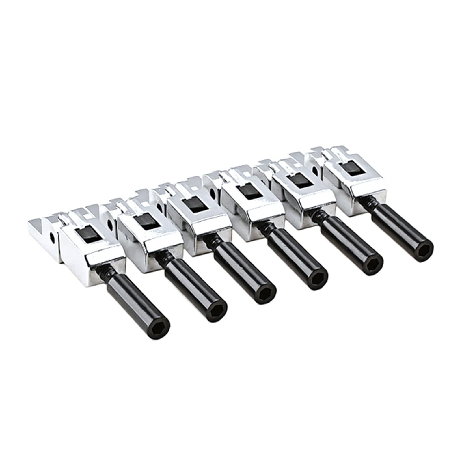 6 Stück/Set Tremolo-Brücke aus Metall für E-Gitarre, Zubehör, doppelt verriegelbar, Tremolo-Brücke, Gitarre, Tremolo-Brücke, Sattel, Tremolo-Brückensättel, Gitarre, 6 Stück