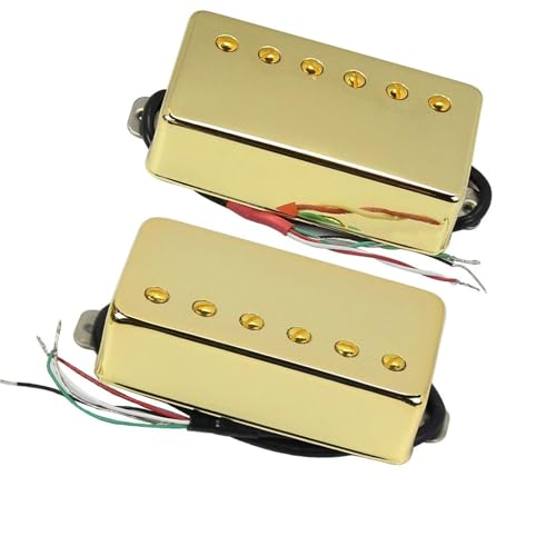 2PCS Keramikmagnet E-Gitarre Humbucker Pickup Hals- Und Steg-Pickup Gitarre e gitarren tonabnehmer (Color : Gold NB Set)