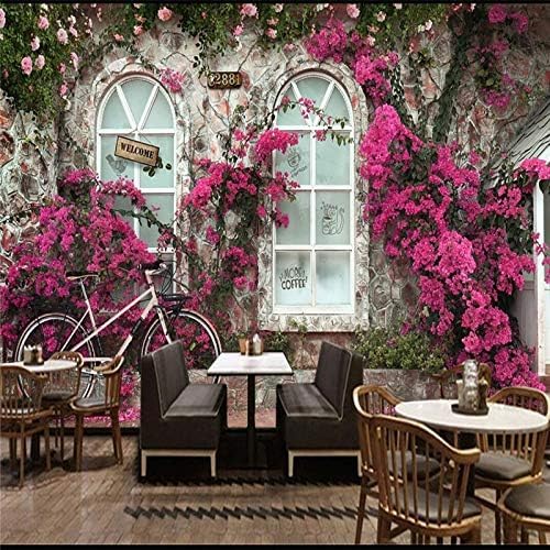 XLMING Blume Lila Rose Straße Bilder Küche Esszimmer Arbeitszimmer Wohnzimmer TV Hintergrund Wand 3D Tapete-150cm×105cm