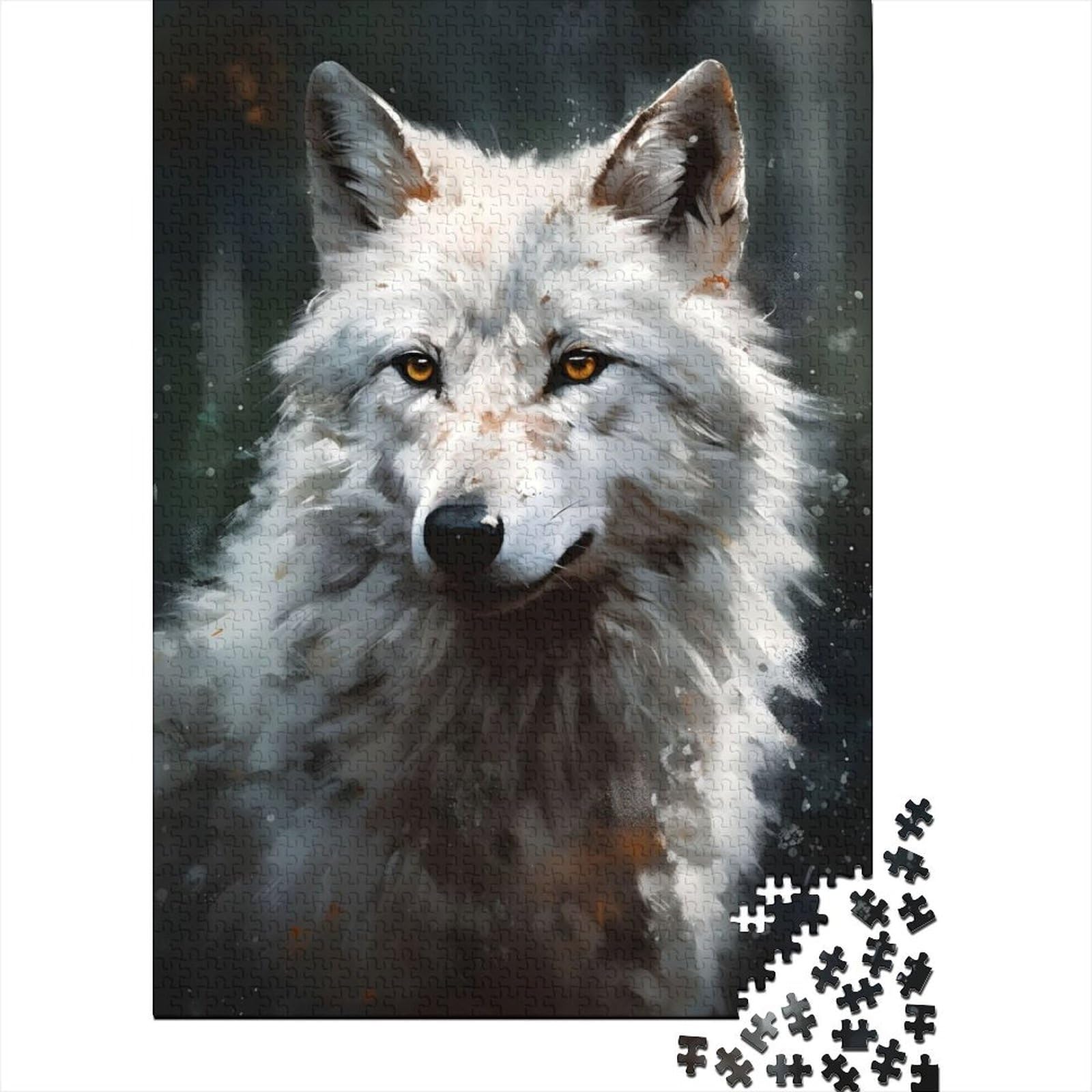 Schwierige, anspruchsvolle Puzzles mit 1000 Teilen, Direwolf-Porträtmalerei, Puzzles für Erwachsene, Teenager, Puzzles für Erwachsene, Geschenke (Größe: 75 x 50 cm)