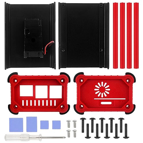 JSGHGDF Aluminium Schutzgehäuse/Box/Gehäuse 4 Personen Kühlventilator Kühlkörper