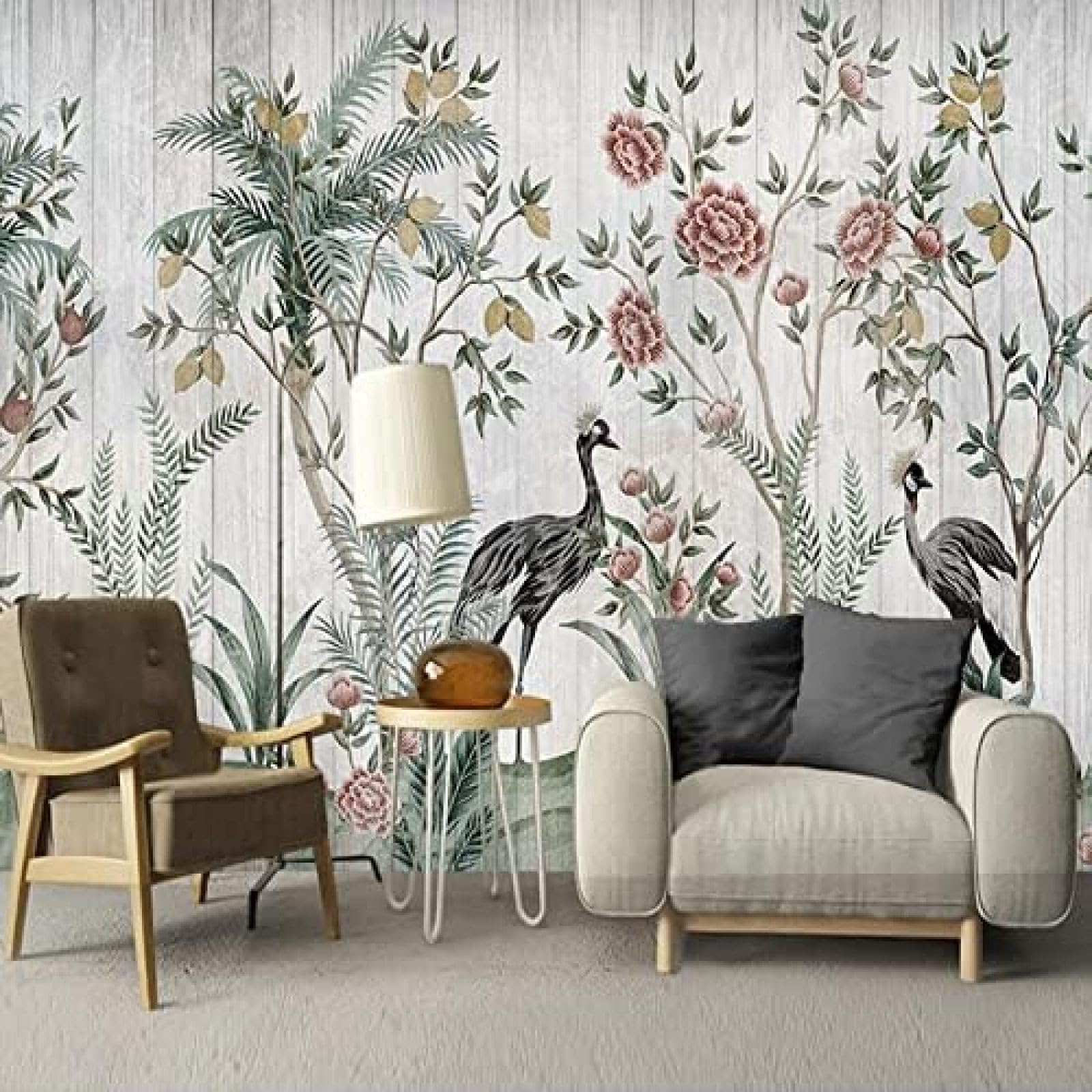 XLMING Feldblumen Und Vögel 3D Tapete Wohnzimmer Sofa Schlafzimmer Esszimmer Home Dekoration Wand-400cm×280cm