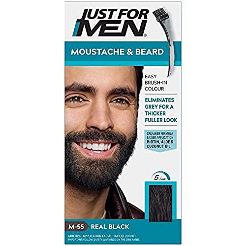 Just For Men Bürst-In Schnurrbart, Bart und Koteletten, natürliches Schwarz, 6 Stück