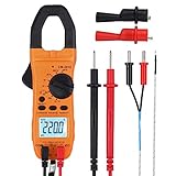 CAMWAY Stromzange, Digitale Strommessgerät DC/AC Strom 800A Zangenmultimeter True RMS 6000 Counts Auto-Ranging, Multimeter misst Spannung Strom Widerstand Kapazität Frequenz Durchgang Temperatur