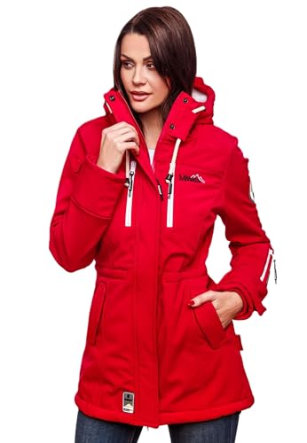 Marikoo Damen Winter Jacke Winterjacke Mantel Outdoor wasserabweisend Softshell B614 [B614-Zimt-Rot-Gr.XS]