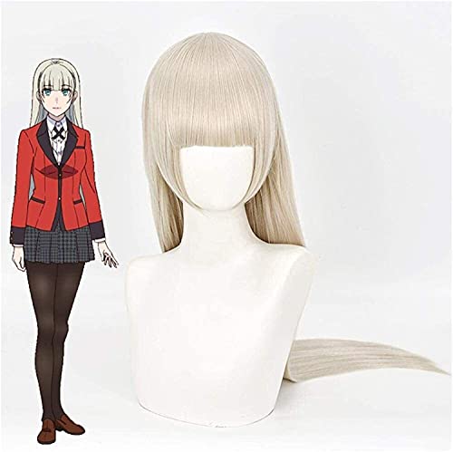 LINLINCD-Anime Coser Wig Anime Cosplay Perücke Eiga Kakegurui Momobami Ririka Anime Halloween Party Karneval Perücke Herren und Damen Wig Fans