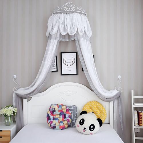 Nachttisch Gaze Prinzessin Bett Mantel Sheer Spitze Bett Vorhang Prinzessin Krone Bett Baldachin Haushalt Moskitonetz Dekoration Zelt Vorhänge, Farbe 3, dekorativer Typ