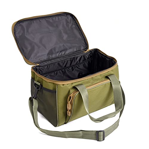 LANAZU Große wasserdichte Angelgerät-Tasche, Köderbox, Schultergurt, Tasche, Angelausrüstung, Segeltuchtasche, DREI Farben optional (Army Green)