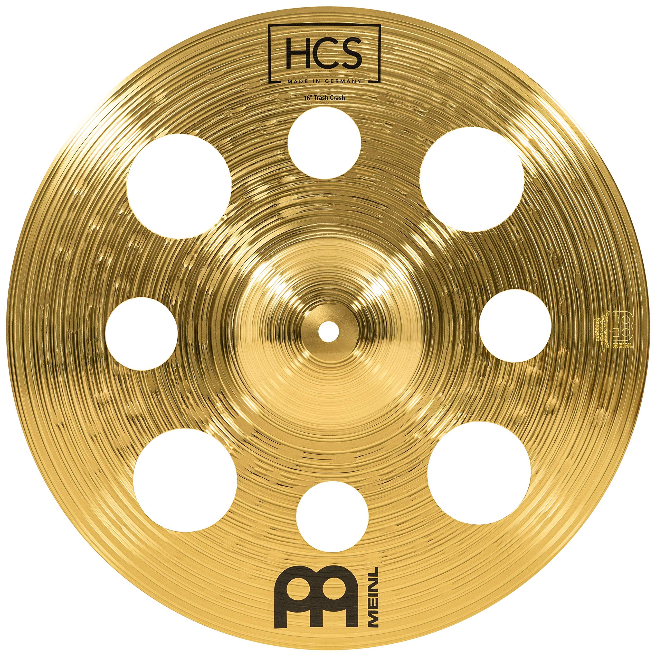 Meinl Cymbals HCS Trash Crash — 16 Zoll (Video) Schlagzeug Becken mit Löchern (40,64cm) Messing, Traditionelles Finish (HCS16TRC)