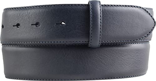 BELTINGER Wechselgürtel aus Vollrindleder mit Naht 4 cm ohne Schnalle | Weicher Druckknopf-Gürtel für Damen Herren 40mm | Jeans-Gürtel mit feiner Struktur | Marine 90cm