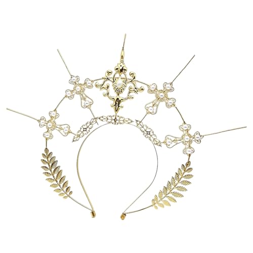 Halos Stirnband mit Stacheln, Kreuz-Kopfschmuck, für Damen und Mädchen, Tiaras, Kopfbedeckung, Hochzeit, Party, Haar-Accessoire