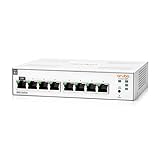 HPE Networking Instant On-Switch-Serie 1830 – Intelligent verwalteter Layer-2-Ethernet-Switch mit 8-Port Gb | 8X 1G | Lüfterlos | EU-Kabel (JL810A#ABB)