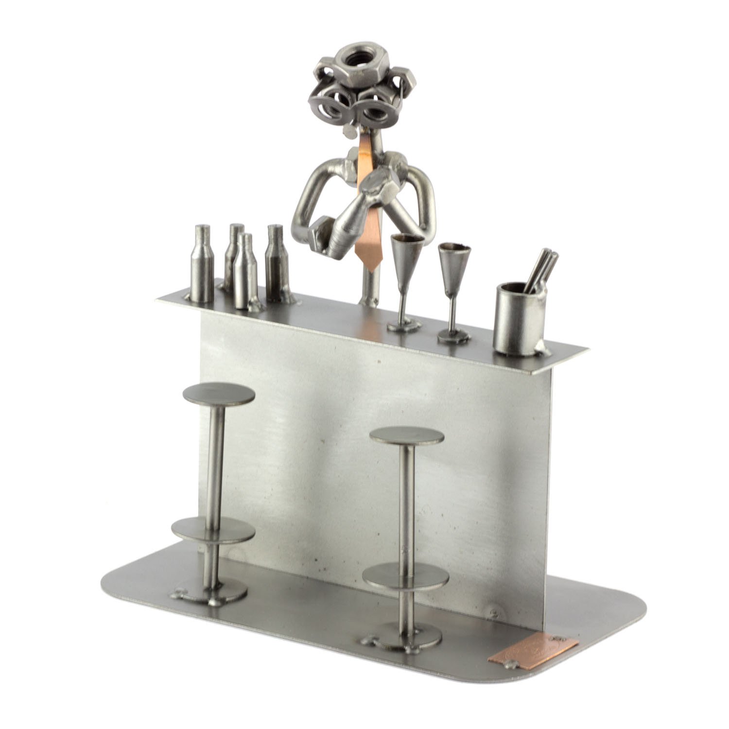 Steelman24 I Schraubenmännchen Cocktail-Mixer - Mit Persönlicher Gravur I Made in Germany I Handarbeit I Geschenkidee I Stahlfigur I Metallfigur