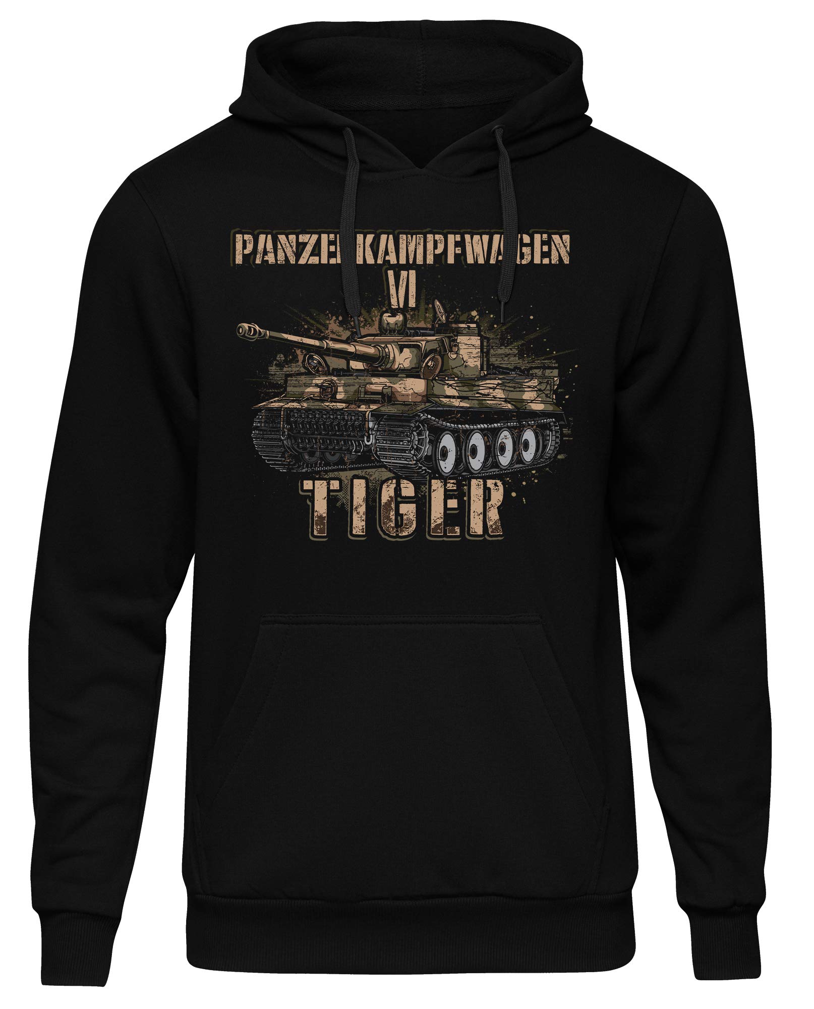 UGLYSHIRT Legende Tiger Herren Kapuzenpullover | Landser Panzer WW2 Tiger Panzer Pullover German Tank Hoodie | M2 Schwarz (XXL)