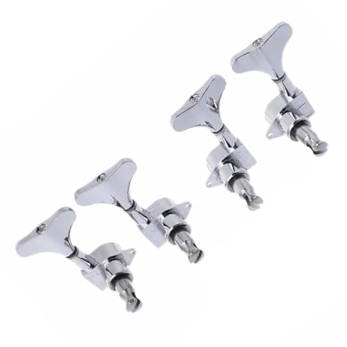 Strings Tuning Pegs Mechaniken Für Gitarre Verchromte, versiegelte Gitarren-Tuner-Tuning-Nagelköpfe 2R 2L für 4-Saiter-Bass-Ersatz (Color : Silver)