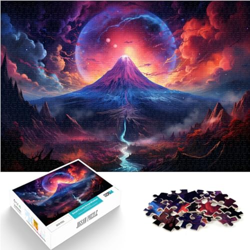 Puzzle-Geschenk, buntes Mount Fuji-Puzzle, 1000 Teile, Holzpuzzle für Erwachsene, Familienspiel zum Stressabbau, schwieriges Herausforderungspuzzle, 1000 Teile (50 x 75 cm)