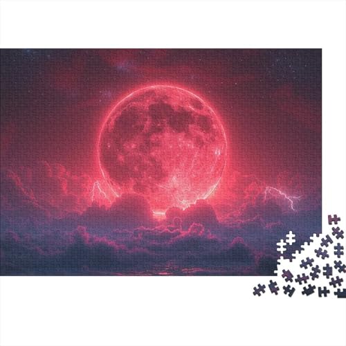 Puzzle 1000 Teile für Erwachsene, Farbe Fantasie Mond, Holzpuzzle für Erwachsene und Jugendliche ganze Familie und das 75 x 50 cm