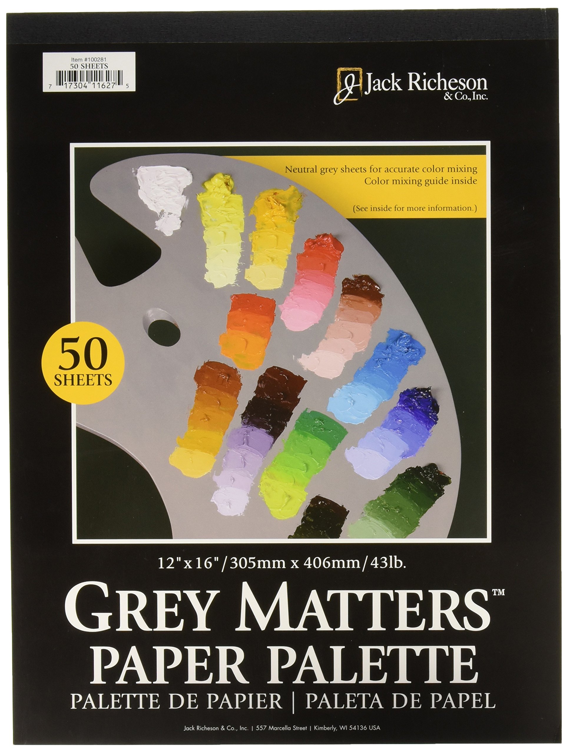 Jack Richeson grau Matters Papier Palette, 12 von 40,6 cm, 50 Blatt