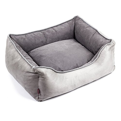 BoutiqueZOO Premium Hundebett | Größe XL: 100 x 79 x 22 cm | Bett für Hunde | Hundesofa, Hundekissen, Hundeliege | abwaschbar Hundekorb | Farbe: Grau