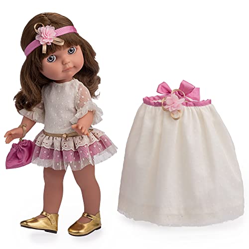 JC TOYS - Chloe Puppe aus der Royal Kollektion misst 38 cm, aus weichem Vinyl, inklusive 2-teiligem Anzug und Zubehör, Mädchen, entworfen in Spanien von Berenguer, 3 Jahre