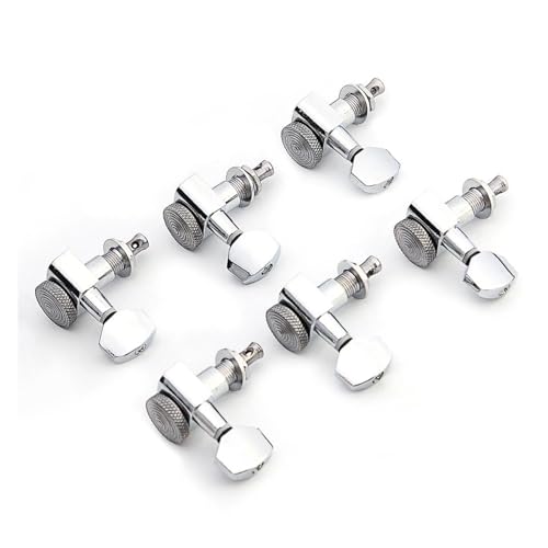 6 Stücke Gitarre String Peg Locking Tuner Ersatz 6R Inline Tuning Pegs Tasten Mechaniken Mechaniken (Color : Silver)