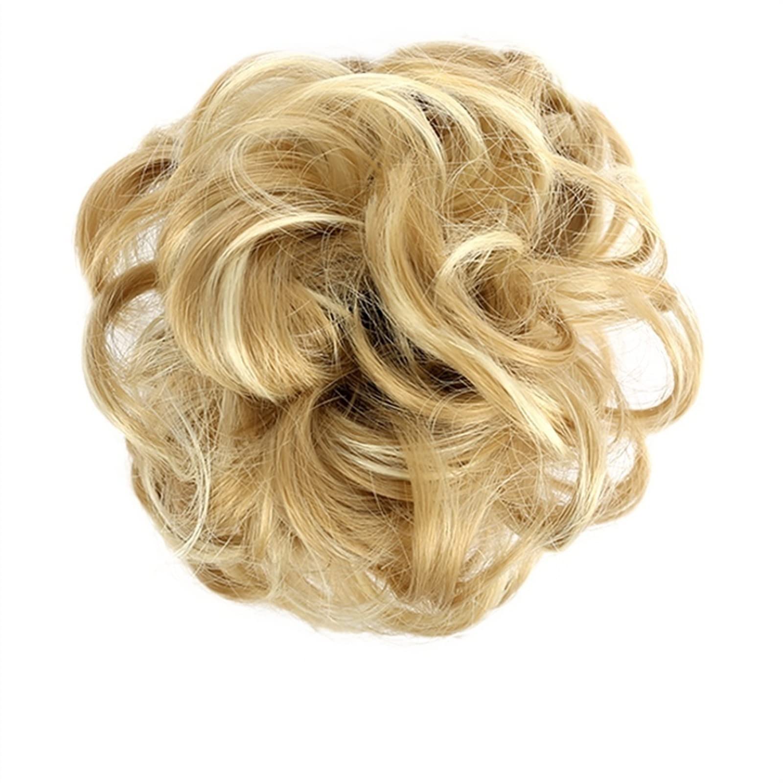 Bun Haarteile Lockiges gewelltes Haargummi-Donut-Chignon-Haarteil for Frauen, unordentlicher Dutt, Haarverlängerungen, synthetischer Haarknoten, elastisches Band, Haargummis, Hochsteckfrisur, Pferdesc