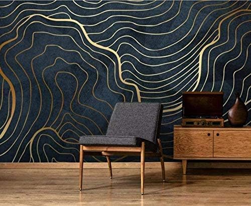 Abstrakte Gold Line Kreationen 3D Tapeten Wanddekoration Fototapete Sofas Wohnzimmer Wandbild Schlafzimmer-300cm×210cm