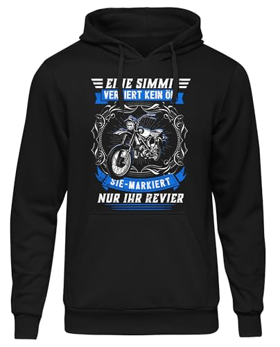 UGLYSHIRT Revier markieren Herren Kapuzenpullover | Simson S51 Pullover Herren Simson Hoodie Logo IFA Ostdeutschland DDR Moped Zweitakt Simmi | Schwarz (S)