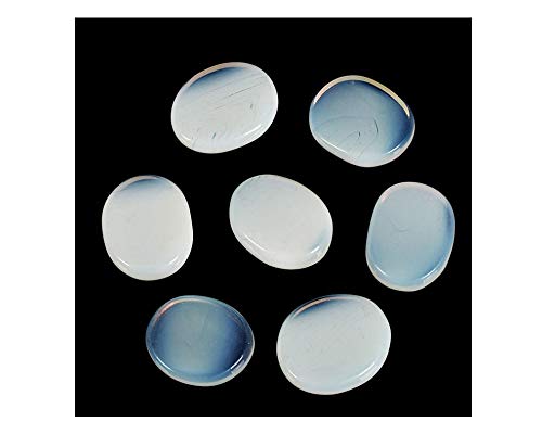 Natürlicher Kristall rau 7-teiliges Set mit natürlichen Massagesteinen for professionelles Spa oder Heim-Spa, glatte und natürliche Massagesteine (Color : Opal)